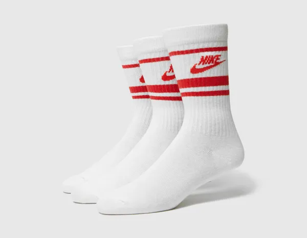 Nike 3-Pack Essential Stripe Socks, White
