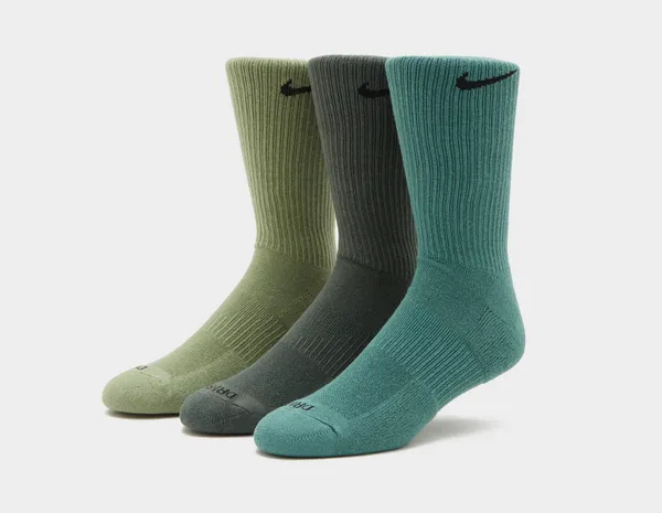 Nike 3-Pack Sportswear Everyday Crew Socks, Green