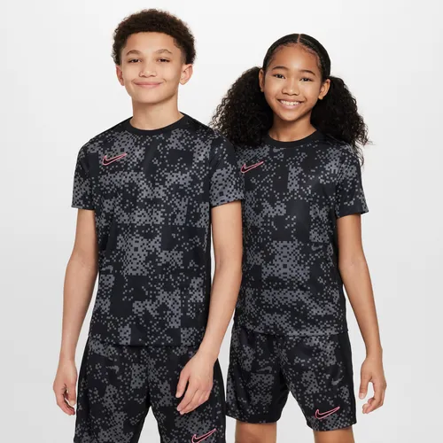 Nike Academy Pro Older Kids' Dri-FIT Short-Sleeve Football Top - Grey - Polyester