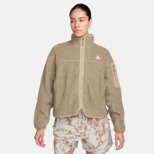 Nike ACG 'Arctic Wolf' Polartec® Women's Oversized Fleece Full-Zip Jacket - Brown - Polyester