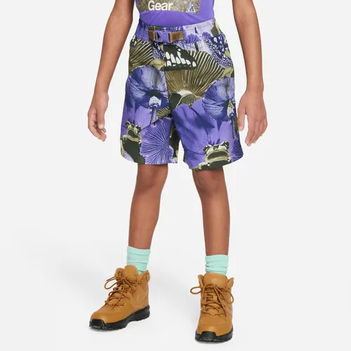 Nike ACG Printed Trail Shorts Younger Kids' Shorts - Purple - Polyester