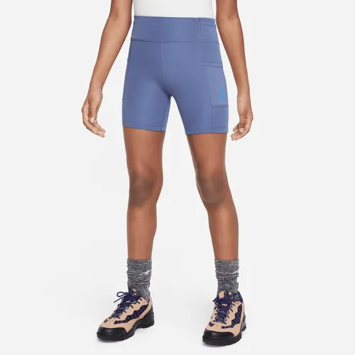 Nike ACG Repel One Older Kids' (Girls') Biker Shorts with Pockets - Blue - Polyester