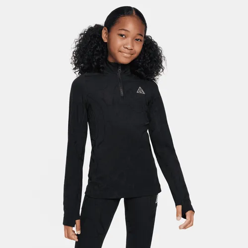 Nike ACG Therma-FIT Older Kids' (Girls') 1/4-Zip Long-Sleeve Top - Black - Polyester