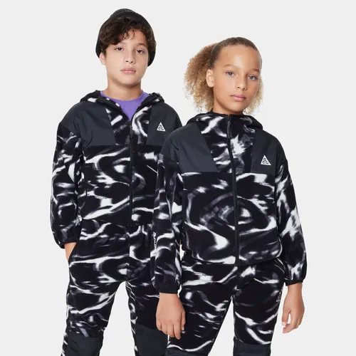 Nike ACG 'Wolf Tree' Older Kids' Full-Zip Hoodie - Black - Polyester