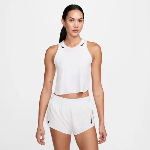 Nike AeroSwift Women's Dri-FIT ADV Cropped Running Tank Top - White - Polyester