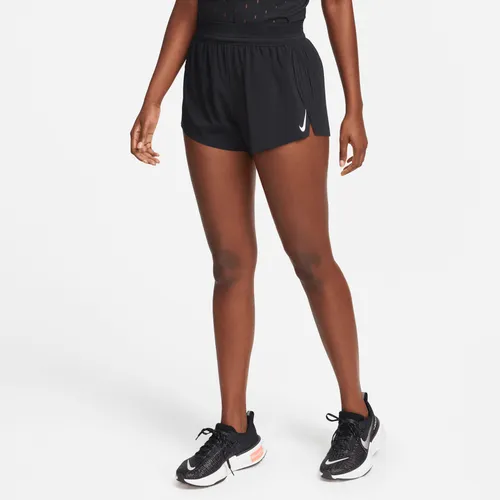 Nike AeroSwift Women's Dri-FIT ADV Mid-Rise Brief-Lined 8cm (approx.) Running Shorts - Black - Polyester