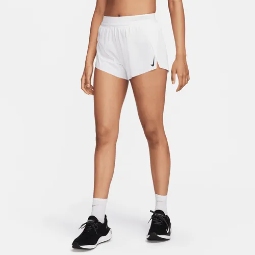 Nike AeroSwift Women's Dri-FIT ADV Mid-Rise Brief-Lined 8cm (approx.) Running Shorts - White - Polyester
