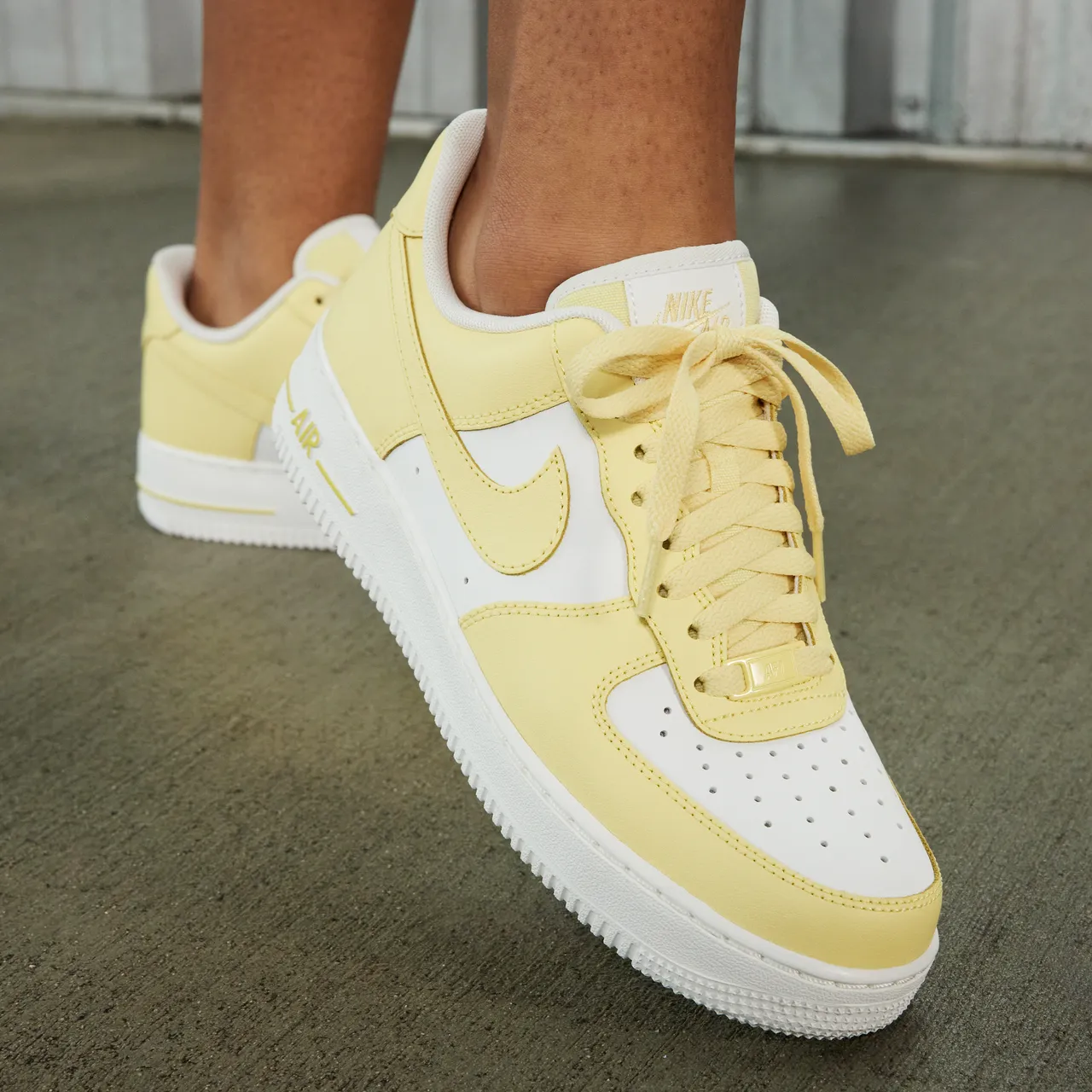 Nike Air Force 1 '07 Women's Shoes - Yellow - Leather