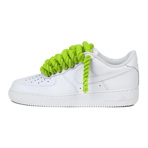 Nike , Air Force 1 Lime Green Rope Laces ,White male, Sizes: 12 UK, 10 1/2 UK, 6 1/2 UK, 2 1/2 UK, 4 UK, 2 UK, 7 UK, 9 UK, 8 1/2 UK, 3 1/2 UK, 10 UK