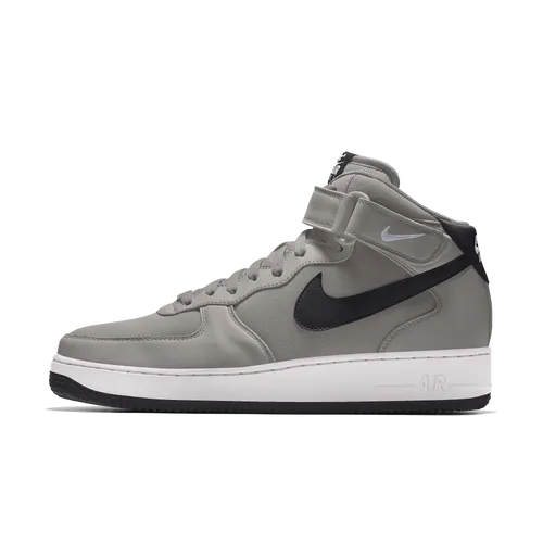 Nike Air Force 1 Mid By You Men's Custom Shoes - Grey - Leather