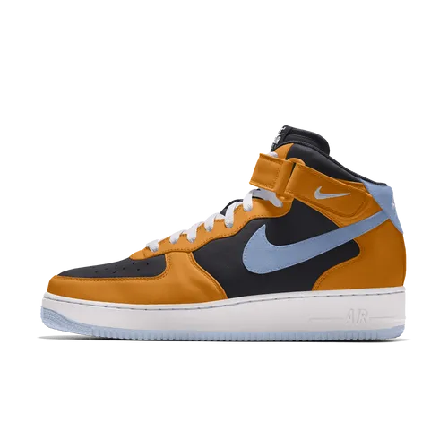 Nike Air Force 1 Mid By You Women's Custom Shoes - Orange - Leather