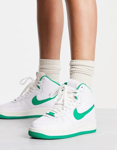 Nike Air Force 1 Sculpt high top trainers in white and green