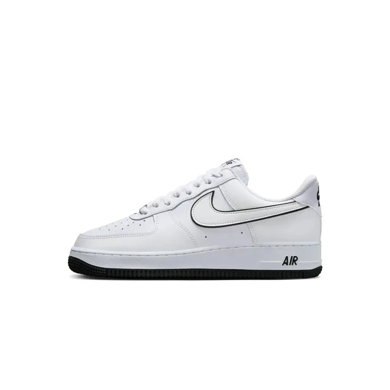 Nike , Air Force 1 White Black Sneakers ,White male, Sizes:
