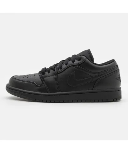 Nike Air Jordan 1 Low Mens Trainers in Black/Black/White Leather