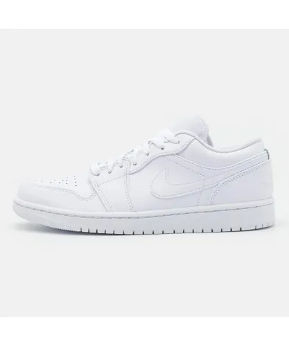 Nike Air Jordan 1 Low Mens Trainers in White/White/White Leather