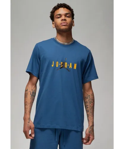 Nike Air Jordan Mens Stretch T Shirt in Blue Cotton