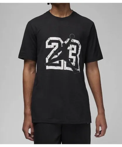 Nike Air Jordan Mens T Shirt In Black Cotton