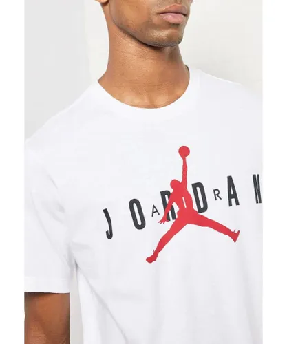 Nike Air Jordan Mens T Shirt in White Cotton