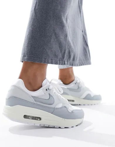 Nike Air Max 1 jewellery trainers in white and grey