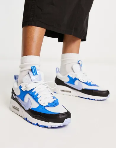 Nike Air Max 90 Futura vinyl trainers in white and blue multi - WHITE
