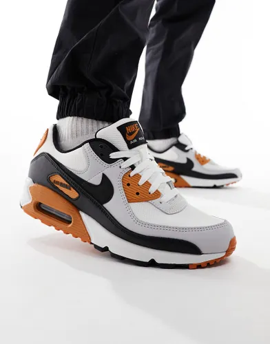 Nike Air Max 90 trainers white, black and orange