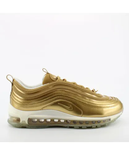 Nike Air Max 97 QS Lace-Up Gold Leather Womens Trainers CJ0625 700