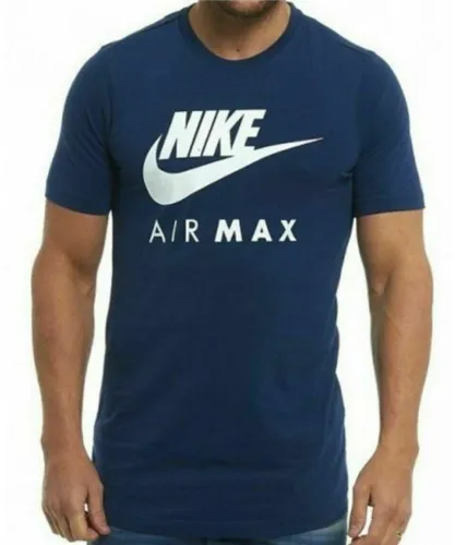 Nike Air Max Mens T Shirt Navy Cotton