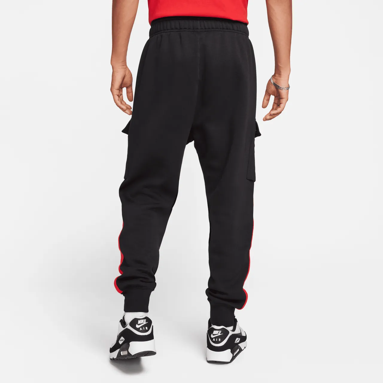 Nike Air Men's Fleece Cargo Trousers - Black - Cotton