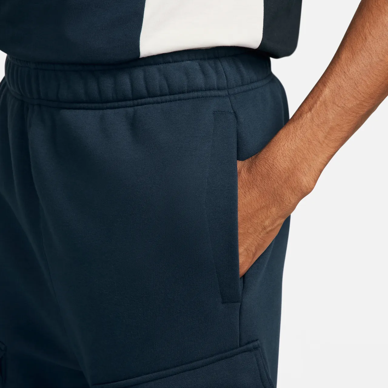 Nike Air Men's Fleece Cargo Trousers - Blue - Cotton