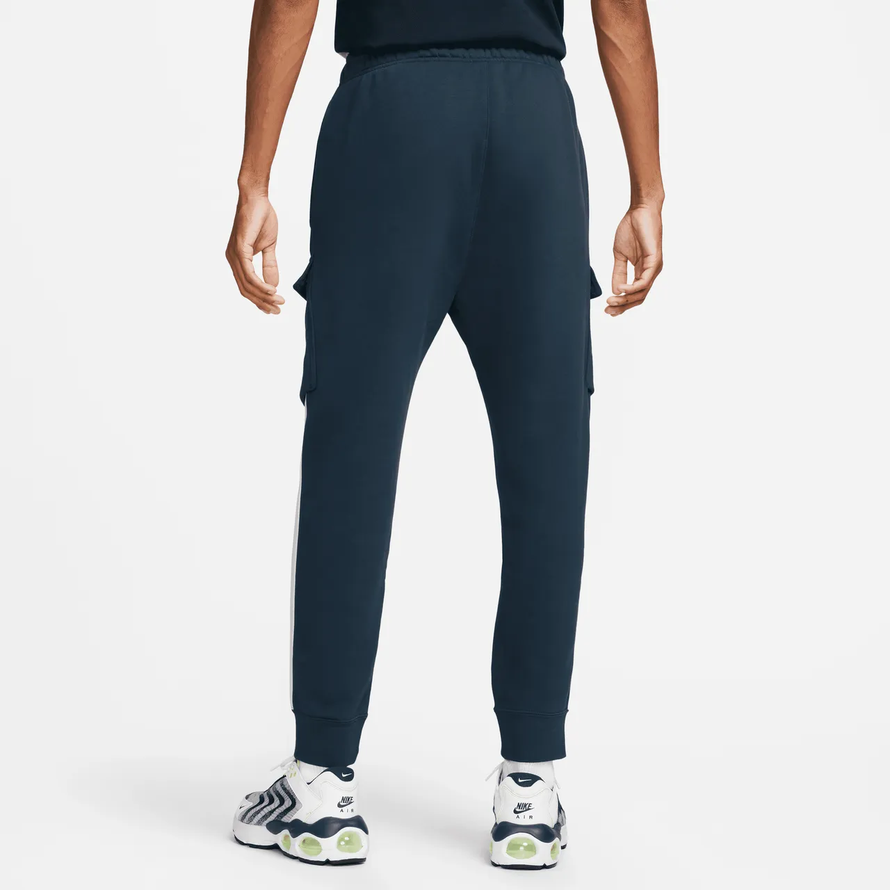 Nike Air Men's Fleece Cargo Trousers - Blue - Cotton