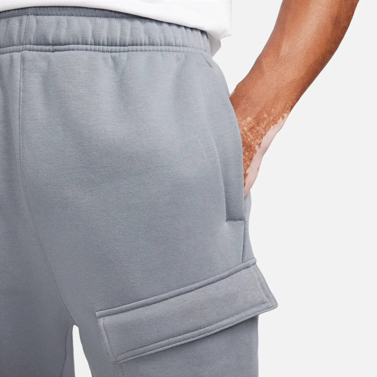 Nike Air Men's Fleece Cargo Trousers - Grey - Cotton