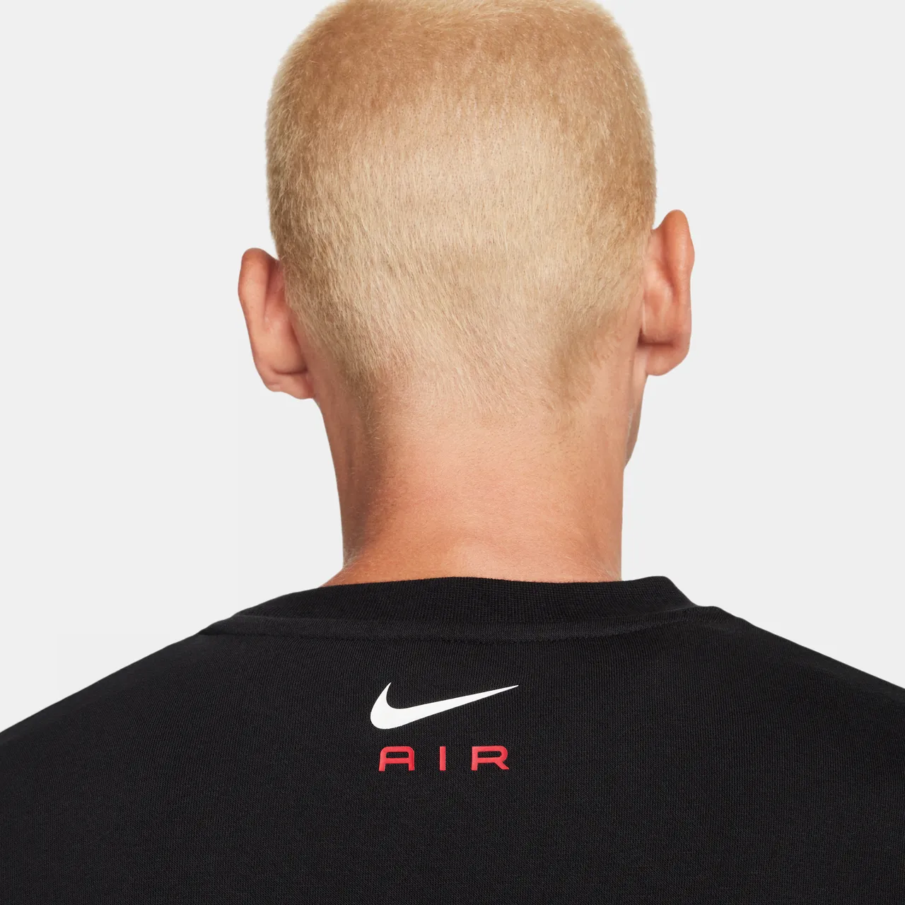 Nike Air Men's Fleece Crew-Neck Sweatshirt - Black - Polyester