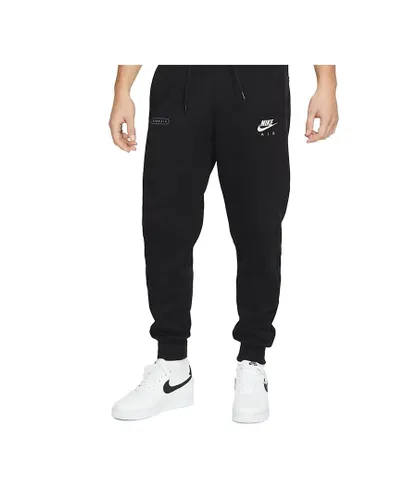 Nike Air Mens Reflective Logo Fleece Joggers In Black Cotton