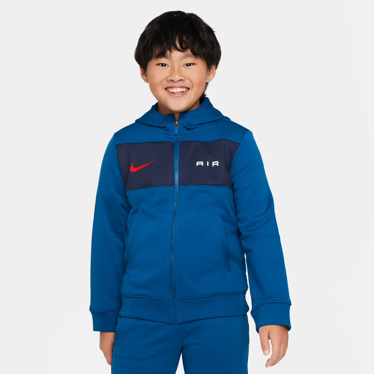Nike Air Older Kids' (Boys') Full-Zip Hoodie - Blue - Polyester