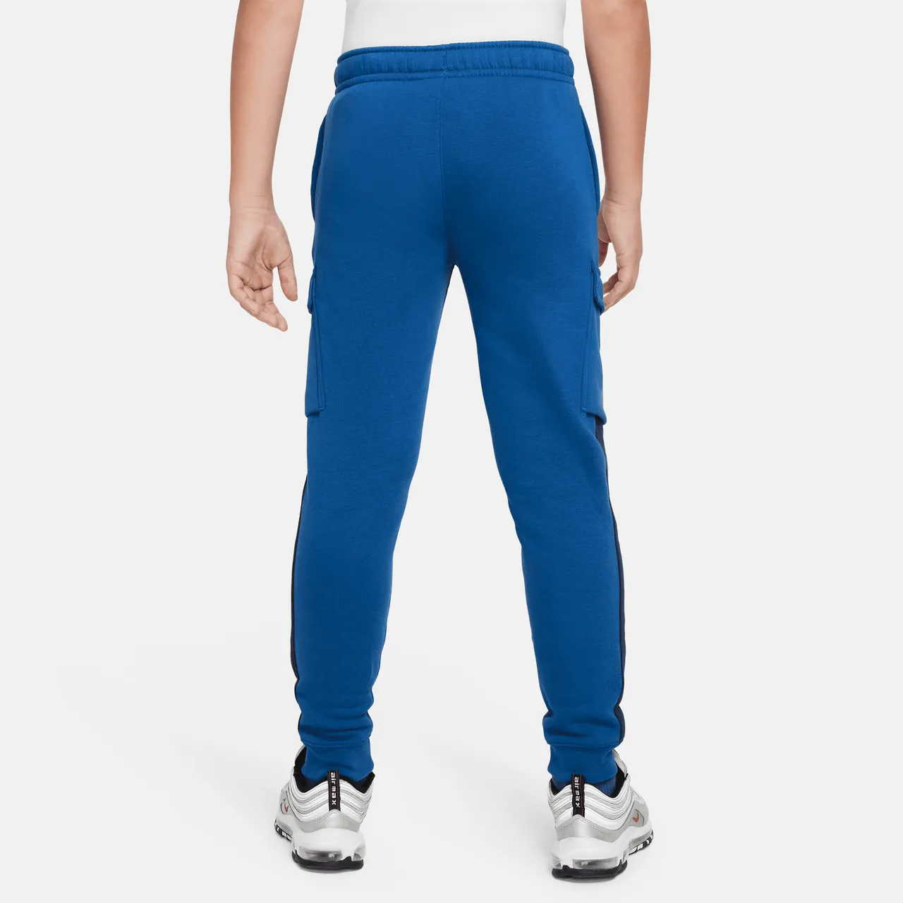 Nike Air Older Kids' Fleece Cargo Trousers - Blue - Cotton