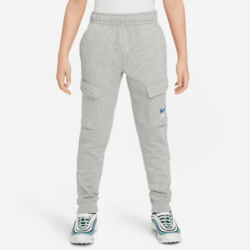 Nike Air Older Kids' Fleece Cargo Trousers - Grey - Cotton