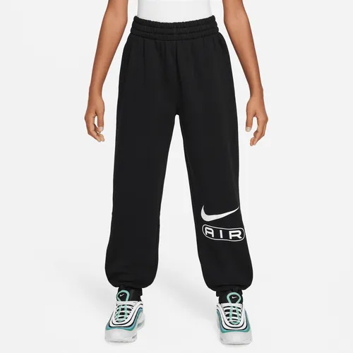 Nike Air Older Kids' (Girls') French Terry Trousers - Black - Polyester