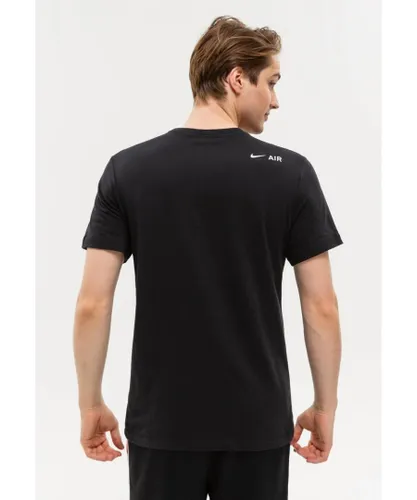 Nike Air Print Mens Sportswear Multi Swoosh T Shirt in Black Jersey