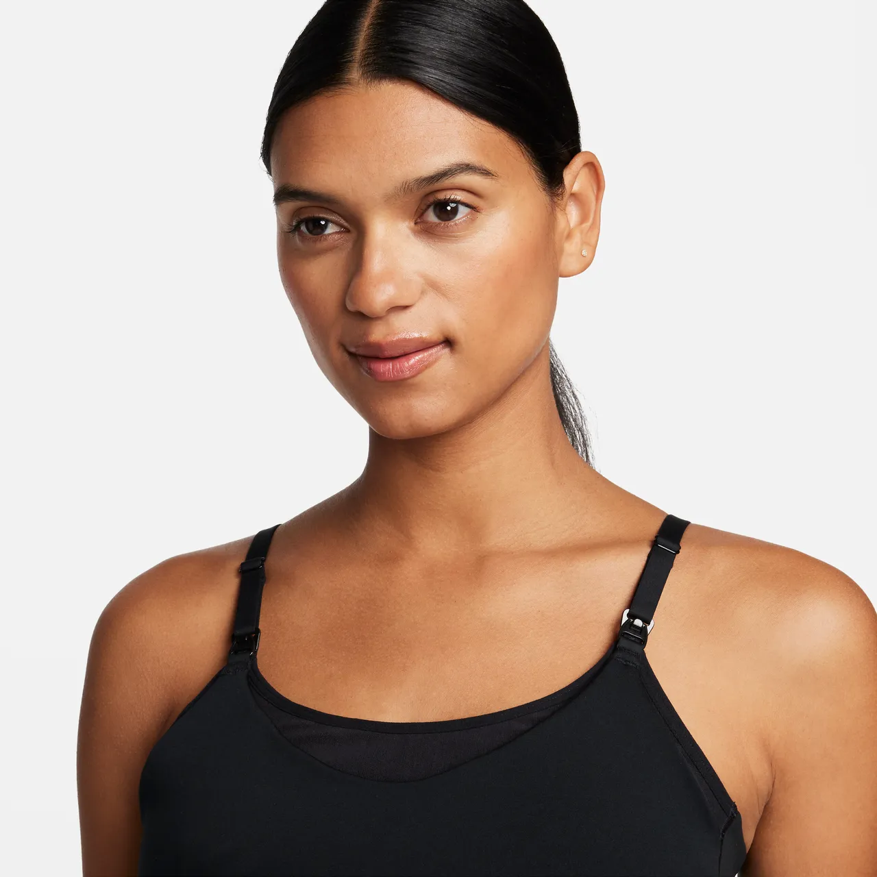 Nike Alate (M) Women's Light-Support Lightly Lined Nursing Sports Bra (Maternity) - Black - Polyester