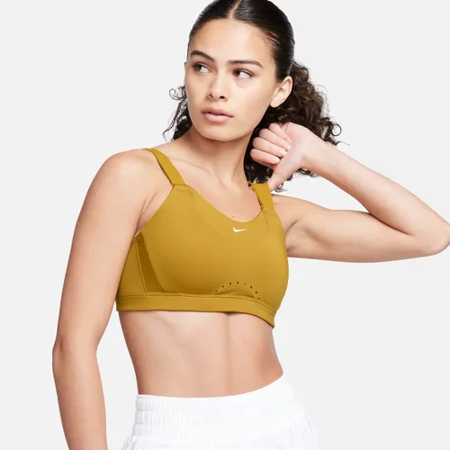 Nike Alpha Women's High-Support Padded Adjustable Sports Bra - Brown - Polyester