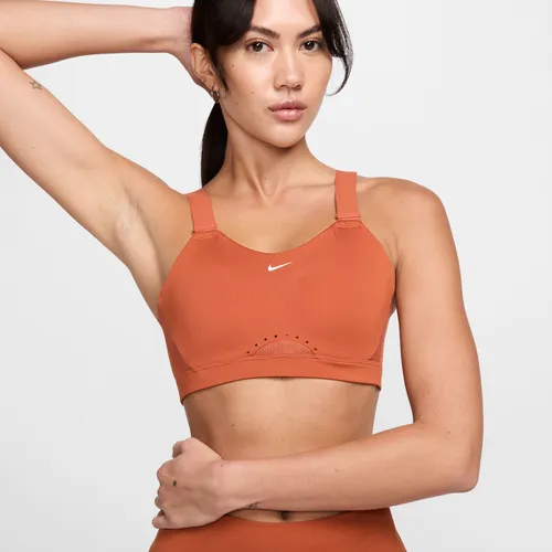 Nike Alpha Women's High-Support Padded Adjustable Sports Bra - Orange - Polyester