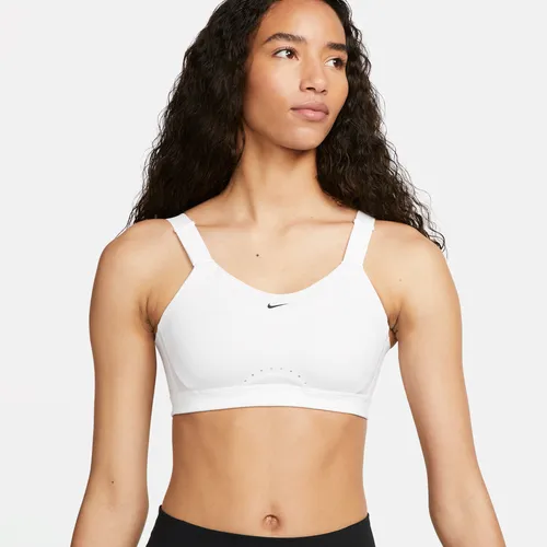 Nike Alpha Women's High-Support Padded Adjustable Sports Bra - White - Polyester