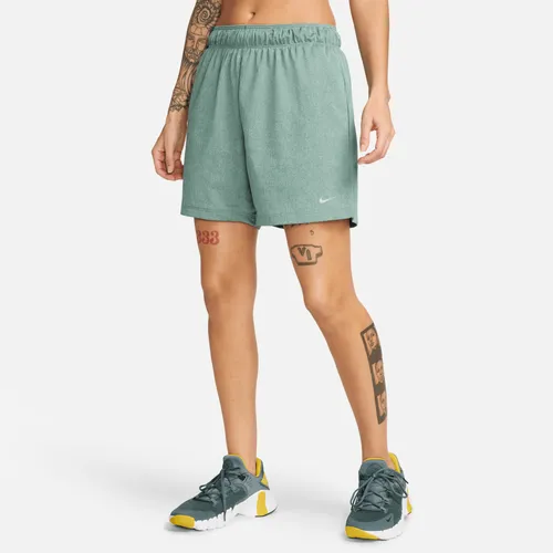 Nike Attack Women's Dri-FIT Fitness Mid-Rise 8cm (approx.) Unlined Shorts - Green - Polyester