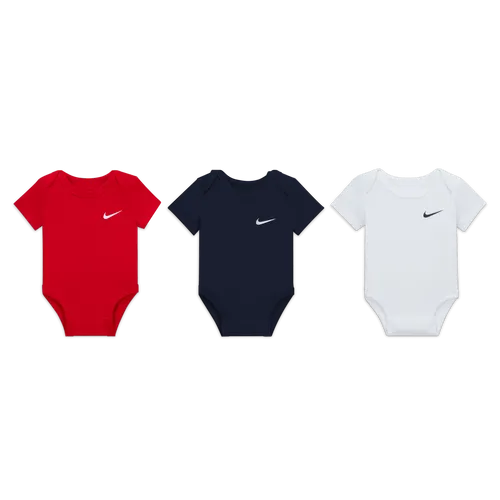 Nike Baby (3–6M) Swoosh Bodysuit (3-Pack) - Multi-Colour - Cotton