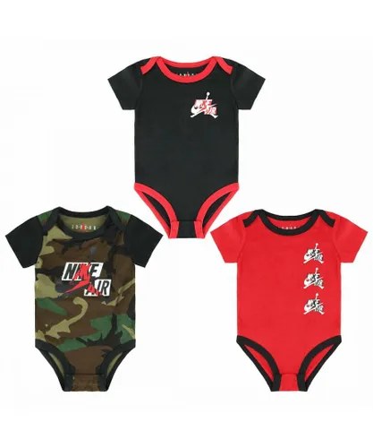 Nike Baby Boy Air Jordan 3 Pack Green Red Black Boys Infants Bodysuits DB7274 900 - Multicolour cotton