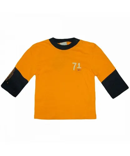 Nike Baby Unisex Athletics Long Sleeve Crew Neck Yellow Kids Top 462494 710 - Black cotton