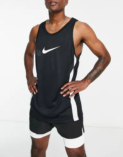Nike Basketball Icon swoosh logo tank in black