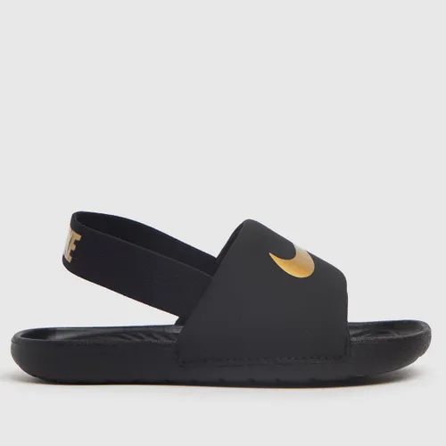 Nike Black & Gold Kawa Toddler Sandals