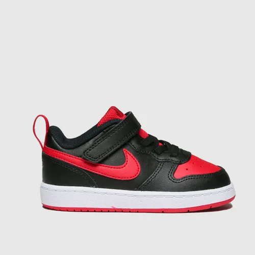 Nike Black & Red Court Borough Low 2 Boys Toddler Trainers