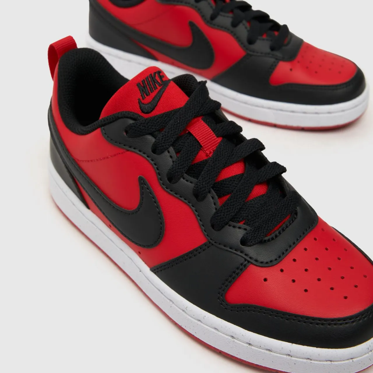 Nike Black & Red Court Borough Low Recraft Boys Youth Trainers
